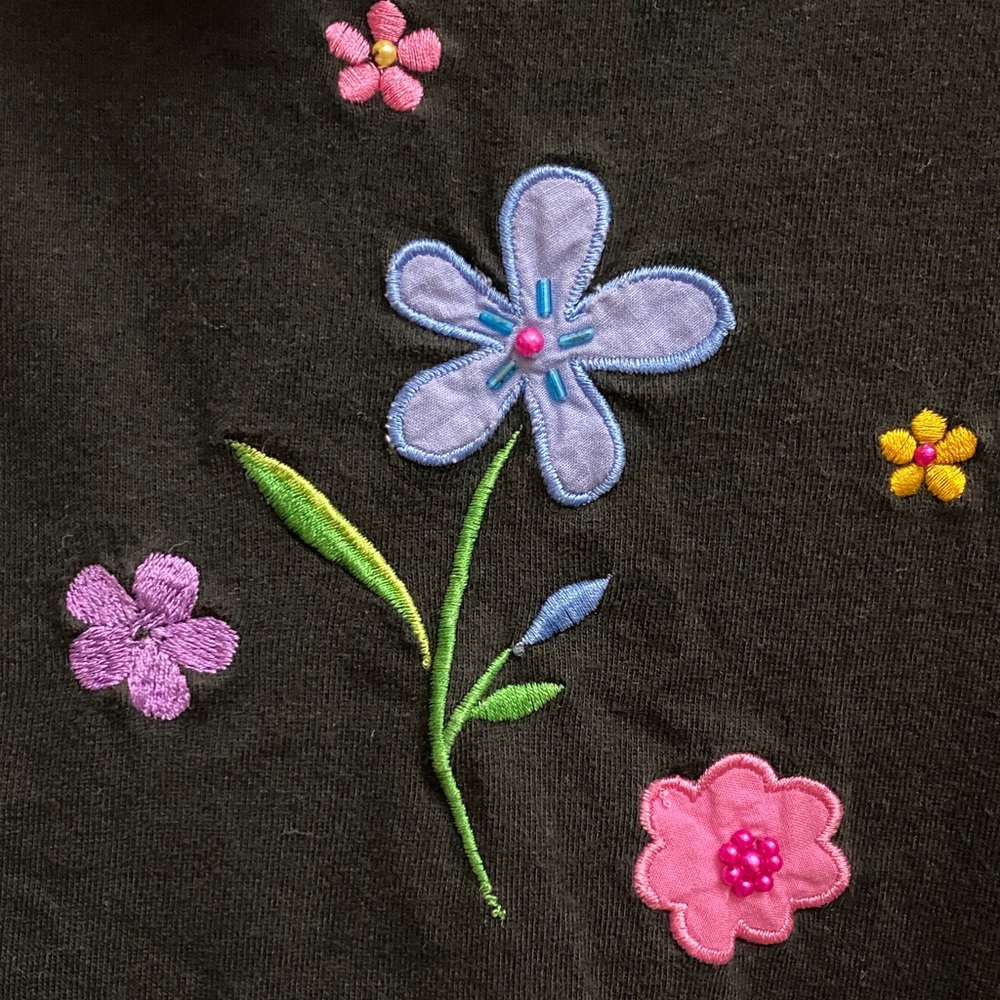 Susan Graver Style 3X Black Cotton Tunic Dress | Floral Embroidery | QVC - Picture 3 of 6